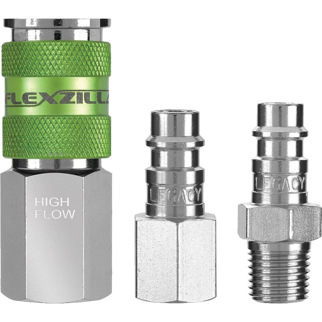 Flexzilla 3-Piece High Flow Coupler & Plug Kit - Enhance Air Tool Performance | Auto Obsessed Canada