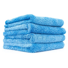 Load image into Gallery viewer, The Rag Company Eagle Edgeless Blue 500 GSM Microfiber Towel 16&quot; x 16&quot; 4 Pack - Auto Obsessed