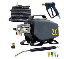 Load image into Gallery viewer, Active 2.0 PSI high-pressure water cleaner kit shown on a white background with gray graphic shapes.