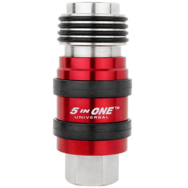 Milton 5‑In‑One universal safety exhaust quick‑connect air coupler 1/4 inch female NPT