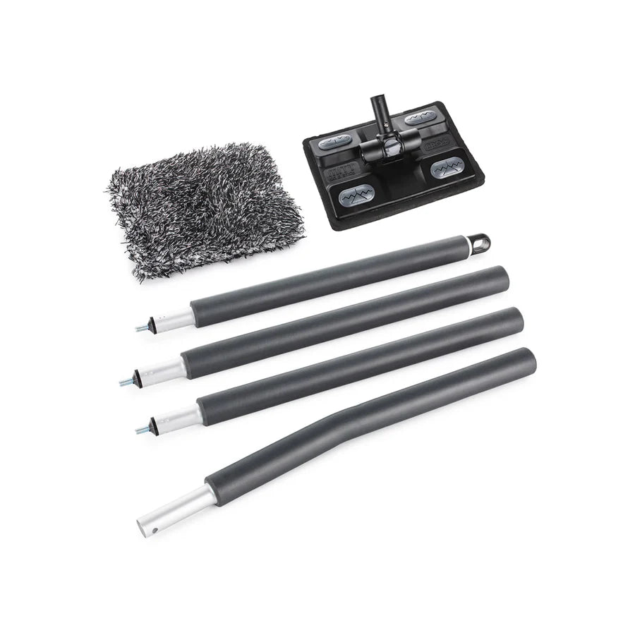 The Rag Company Mitt on a Stick Pro+ 4‑pole extendable microfiber wash mitt for large vehicles
