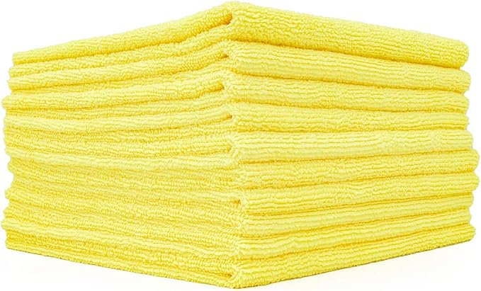 The Rag Company Edgeless 300 Yellow Microfiber Terry Detailing Towel 10pk - Auto Obsessed Canada