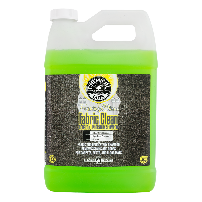 Chemical Guys Fabric Clean Carpet and Upholstery Shampoo and Odor Eliminator 1 Gal CWS203 - Auto Obsessed