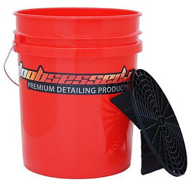 Grit Guard 5 Gallon Washing System, Professional Exterior Detailing Kit,  Includes a Grit Guard, 5 Gallon Bucket, Bucket Dolly, Gamma Seal Lid (Red)