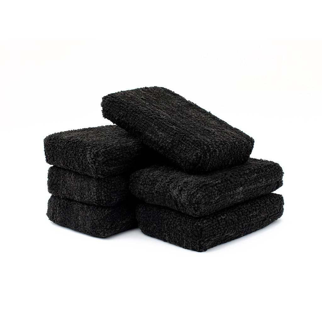 The Rag Company Terry Detailing Applicator Sponge Black 3" x 5" 6pk - Auto Obsessed