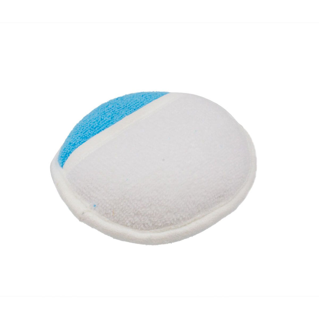 Microfiber Round Applicator White Blue - Auto Obsessed