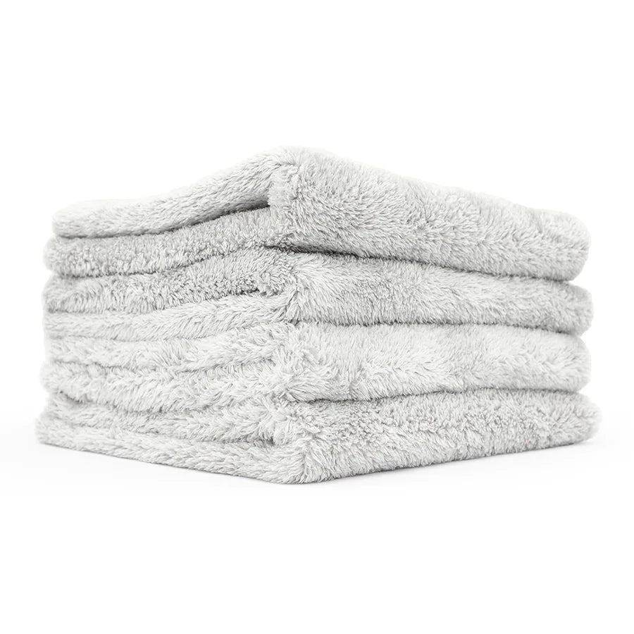 The Rag Company Eagle Edgeless Ice Grey 500GSM Microfiber Towel 16" x 16" 4 Pack - Auto Obsessed